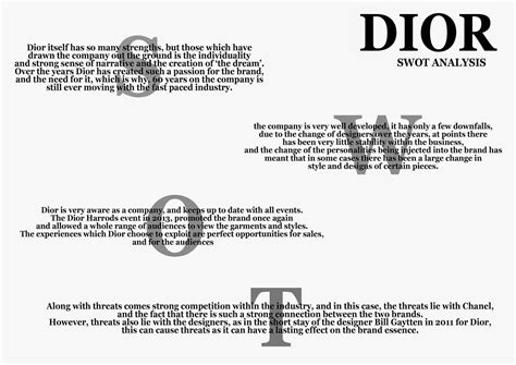 swot analysis for dior.